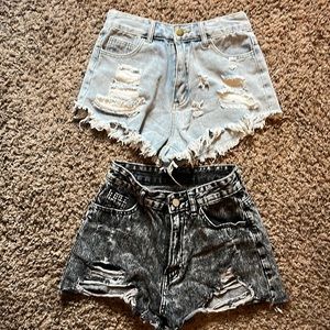 Womens Shein jean shorts. Lot of 2. Size Small.